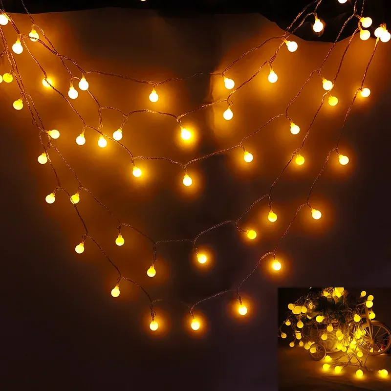 10M USB/Battery Power Ball LED String Lights Garland Lights Outdoor Lamp Wedding Garden Fairy Lights Christmas Decoration