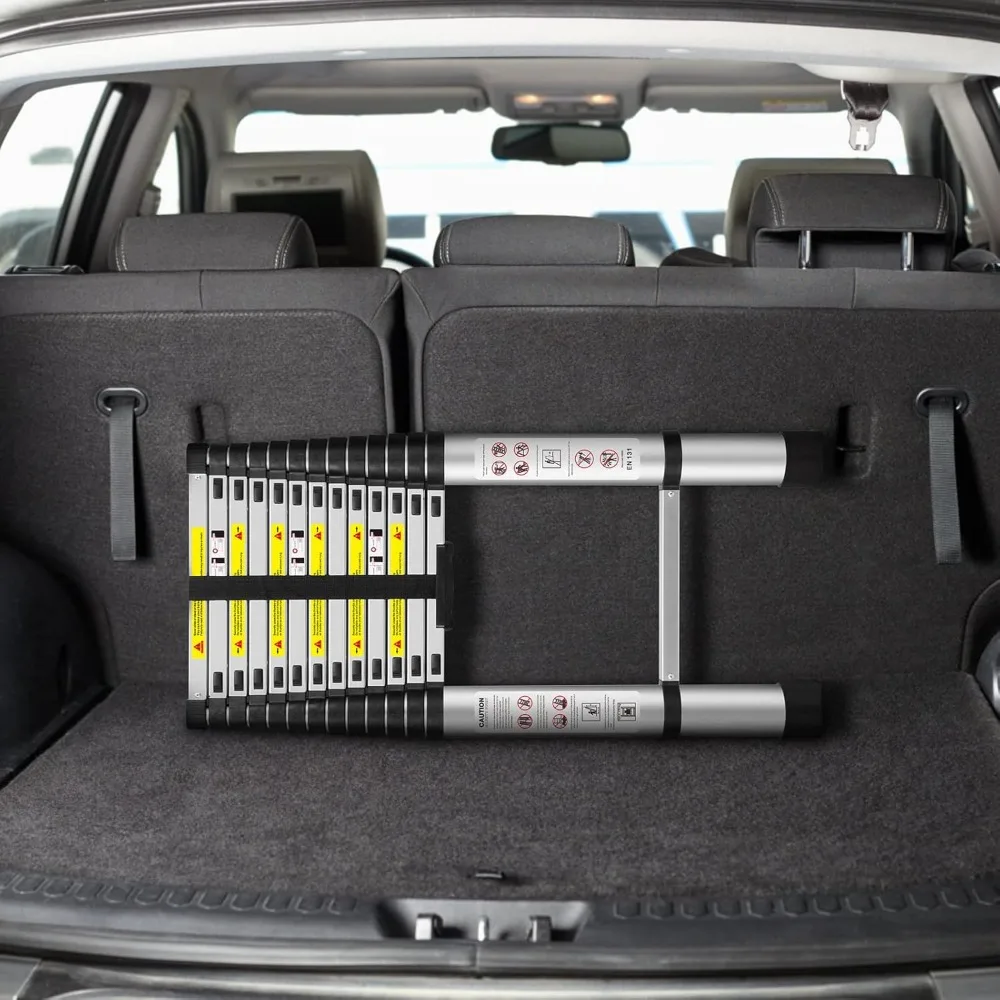 Scala di estensione pieghevole multiuso in alluminio, telescopica da 15 piedi/4,5 metri, standard EN131