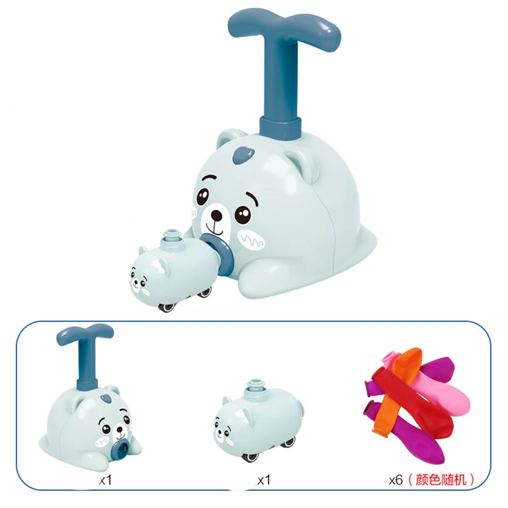 

Children Power Balloon Car Montessori Toys Novelty Cartoon Inertial Air Balloon Launch Tower Vehicle Educational Toys Kids Gift