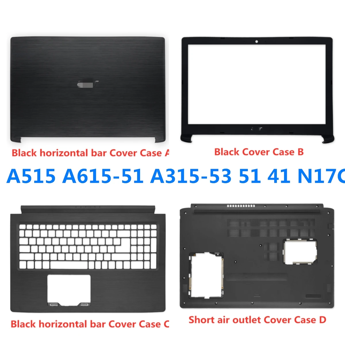 

Новый ноутбук для Acer A515-51 A515 A615-51 A315-53 51 33 41 n17c4, задняя крышка ЖК-дисплея для ноутбука, передняя панель/подставка для рук/нижняя часть/петля