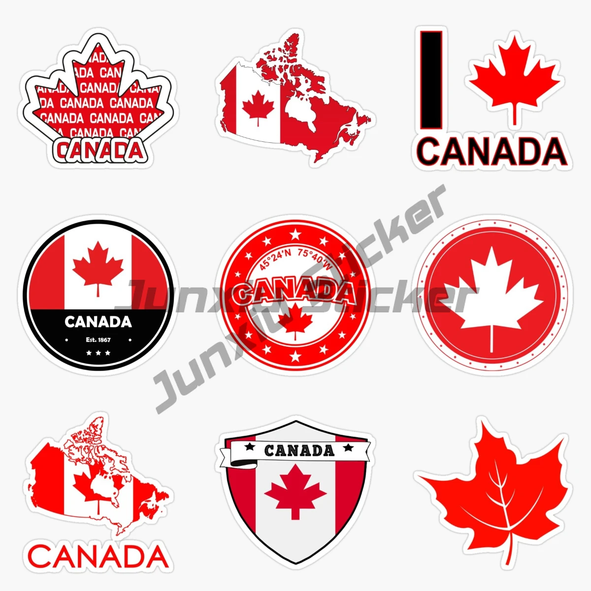 

Canada Decals Canada Round Maple Leaf Decal Canadian Oval Flag Decal Quebec Canada Flag Sticker Premium Quality Stickers