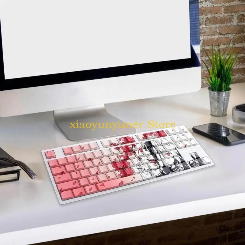 P9JB 136 Keycap Set, Side Print Translucent Keycaps for Mechanical Keyboards