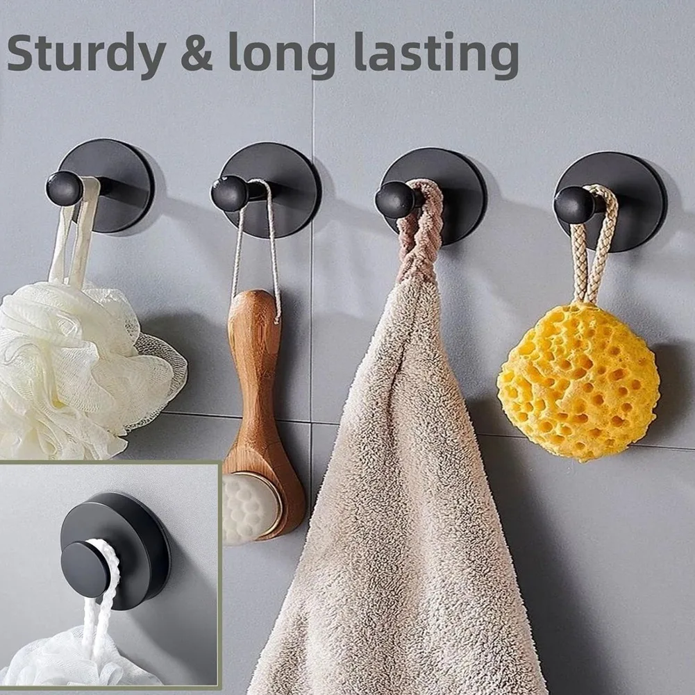 

ABRW-4PCS Suction Cup Hooks For Shower Wall No Drill Hook Removable Reusable Towel Hooks For Kitchen Glass Door Window