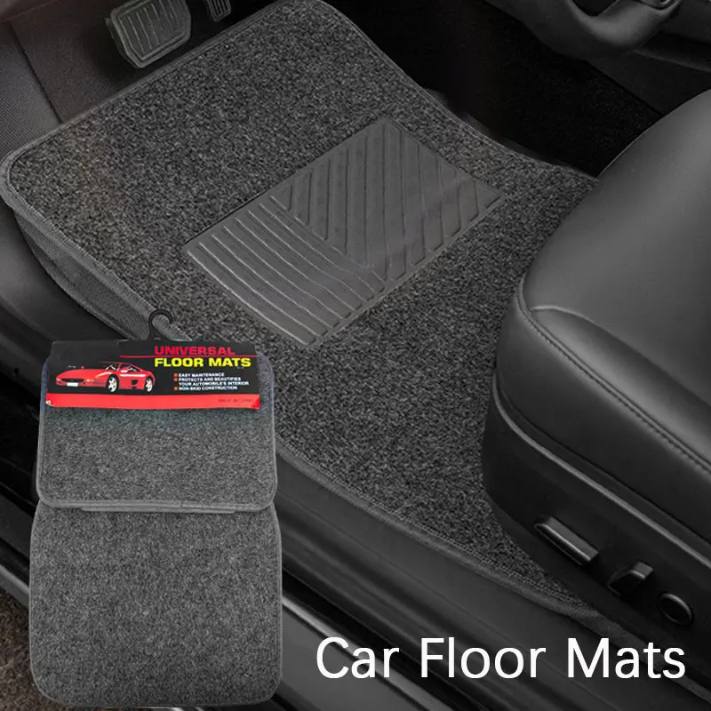 

Car Flocked Floor Mat, Front & Rear Automotive Carpet Floor Mats Universal Fit for Suvs, Sedans, Vans
