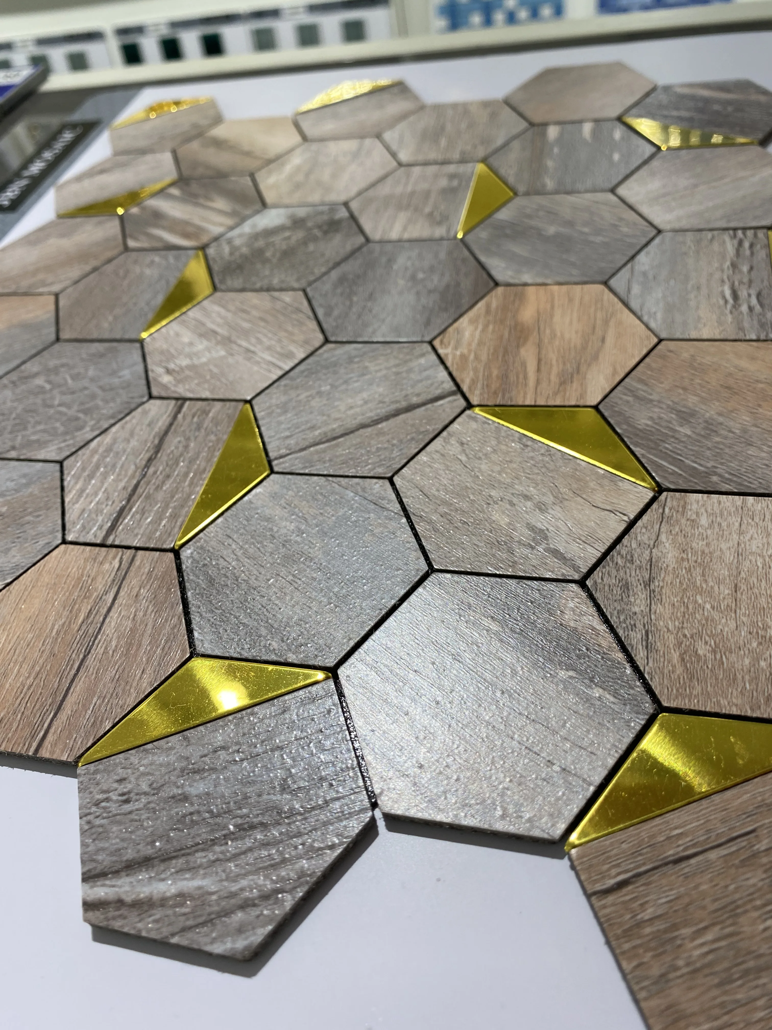 hexagonal Sticker Self-Adhesive peel and stick mosaic floor and wall tile