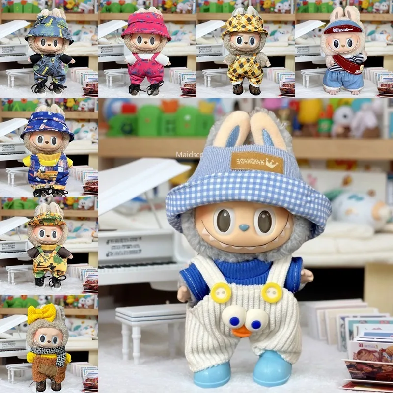 

17cm Cute Mini Plush Doll'S Clothes Outfit Accessories for Labubu V2 V1 Trendy Clothes Gift(no Doll No Shoes )