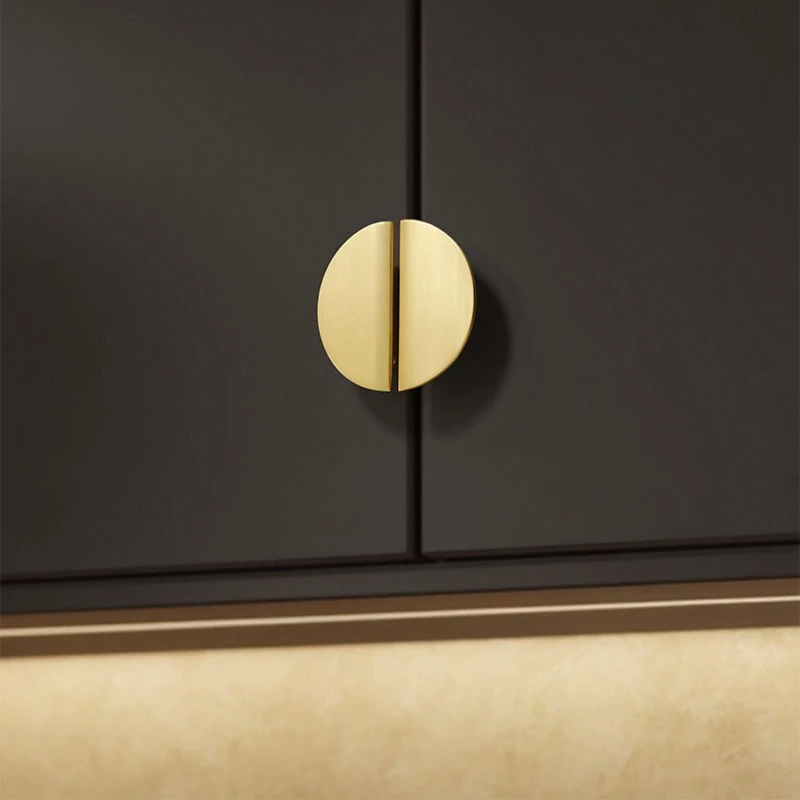 New Chinese Style Half-round Furniture Handles Golden Handles for Cabinets and Drawers Bedside Cupboard Shoe Cabinets Pulls