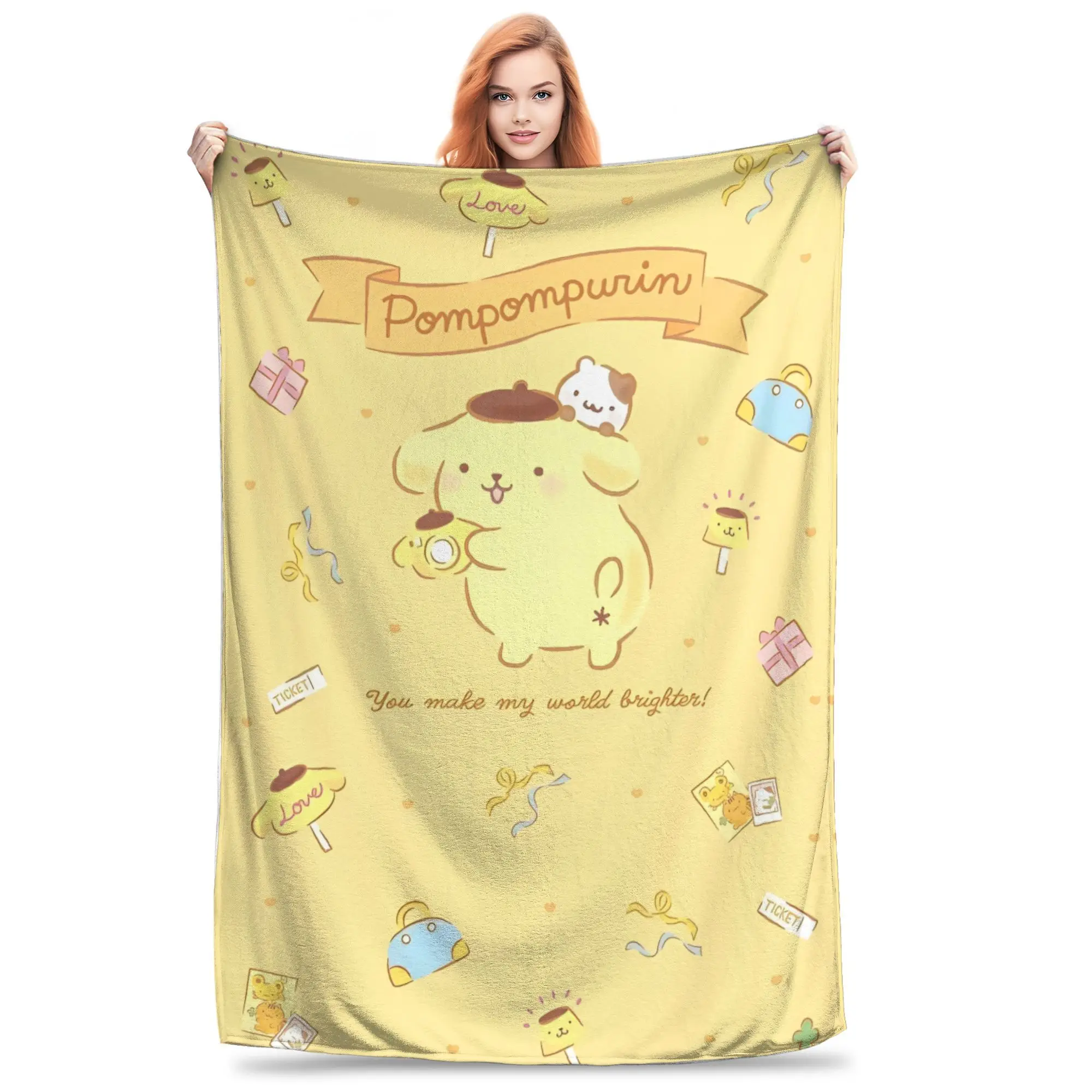 Super Soft Pompompurin Throw Blanket Premium Fleece Flannel Lightweight  Bed Blanket Cozy Warm Bedspread All Season Use