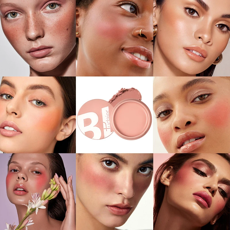 Colorete facial monocromático de 9 colores, colorete Natural de larga duración, resistente al agua, maquillaje para contornear la cara, Cosméticos de belleza