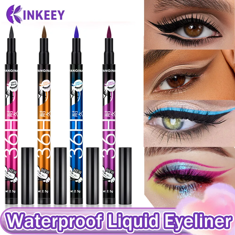 Liquid Eyeliner Waterproof Eyeliner Pencil 36H Long-Lasting Precision Black Liquid Eye Liner Pen Makeup Quick-Dry Cosmetics Tool