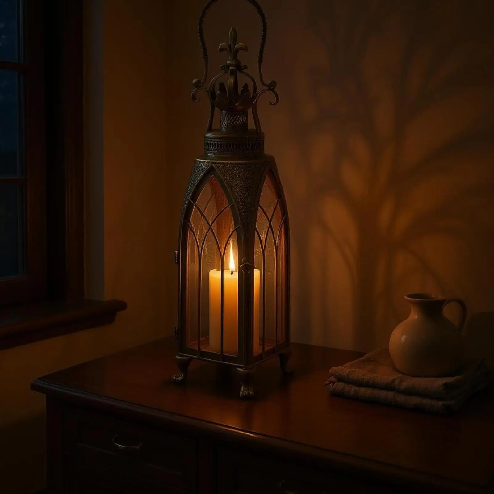 Moroccan Candle Lantern Vintage Wrought Iron Lantern Portable