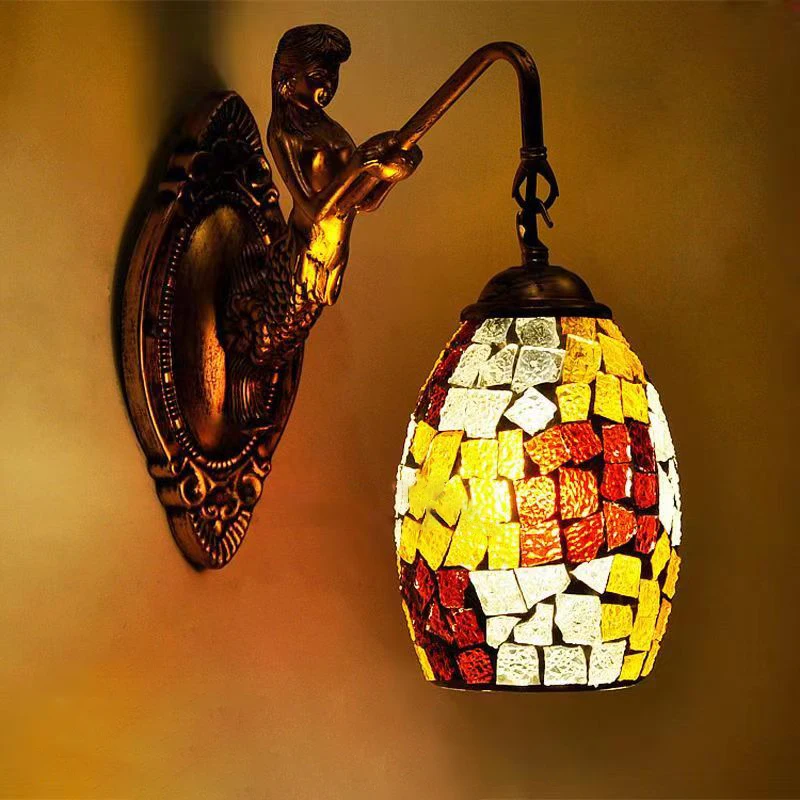 SAMAN Contemporary Mermaid Wall Lamp Personalized And Creative Living Room Bedroom Hallway Bar Decoration Light