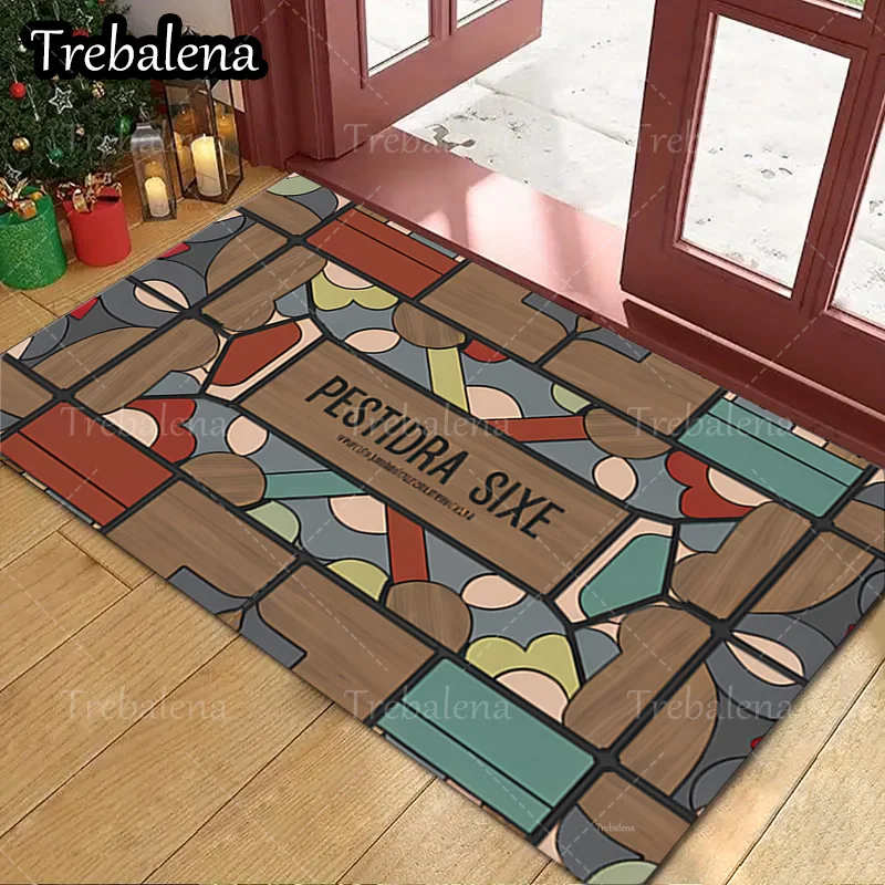 

1pc Welcome Door Mat Stylish Geometric Pattern Doormat for Home Entrance Decor