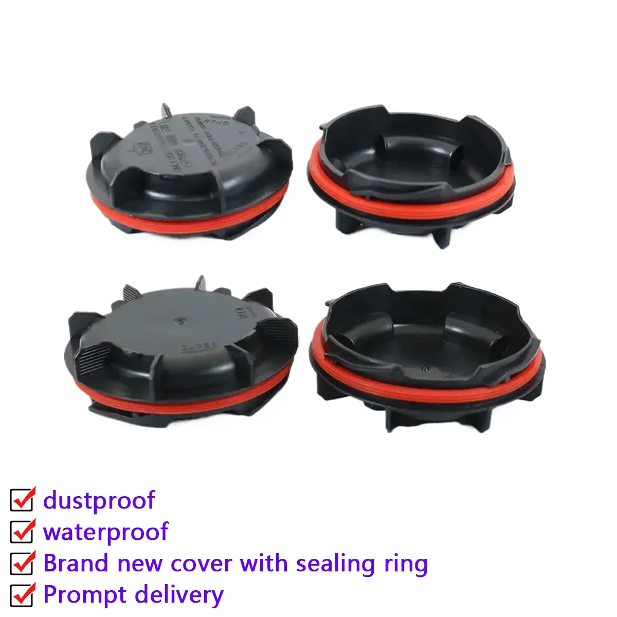 For Kia K3 2016-2019 LED Low High Beam Light Dust Cover Waterproof Dustproof Headlamp Rear Shell Seal 70mm 90mm