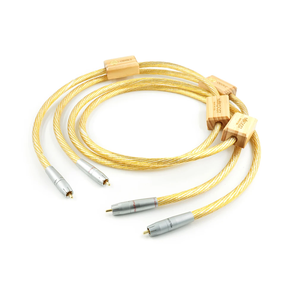 

One pair High Quality Hi End Nordost Odin 2 Gold Silver RCA Balance Cable Reference Interconnects For Amplifier CD Player