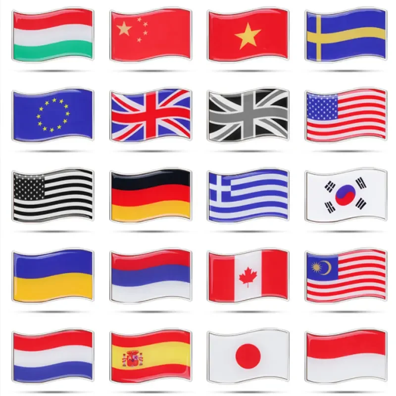 

Car flag metal stickers trunk modified decorations decals American, British, German, Italian UK FR flag series car stickers