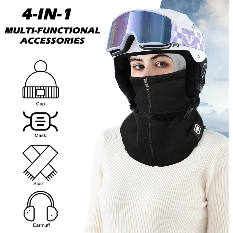 Kominiarka termiczna z polaru, wiatroodporna, zakrywająca całą twarz, ciepła osłona na szyję i uszy, wytrzymała, idealna do jazdy na nartach, rowerze, pieszych wędrówek i motocykli.