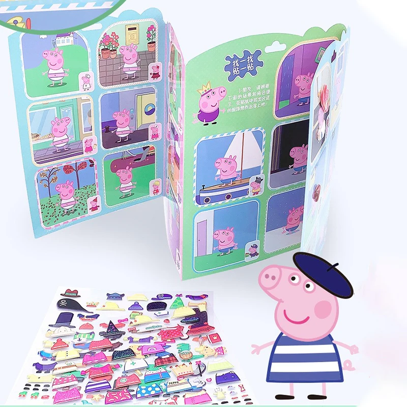Peppa Pig Page Foam Sticker 3-6 Year Old Baby 3D Cartoon Changeover Sticker Children's Early Education Toy Birthday Gift view 4