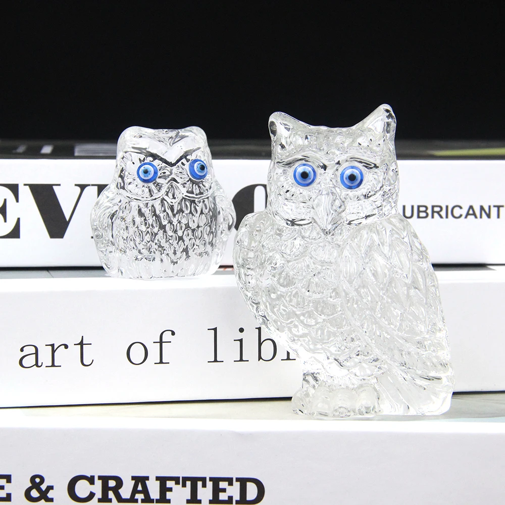 Crystal Owl and Mini Owls Buy Big Get Small Free Animal Birthday Gift Toys for friend Home Decoration Cabinet Tabletop Ornament