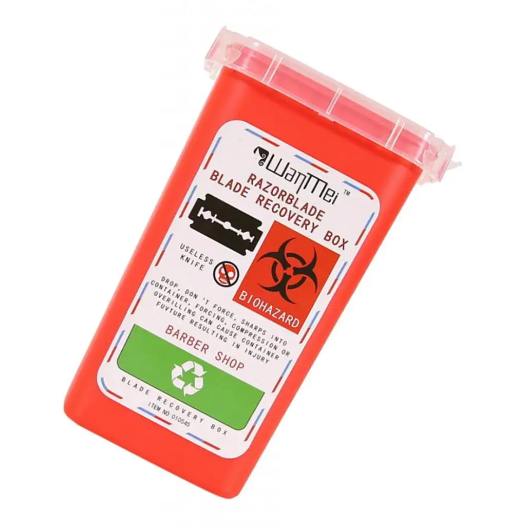 Biohazard Needle Container Box Translucent Locking Lid Trash Can for Disposable Syringes and Blades