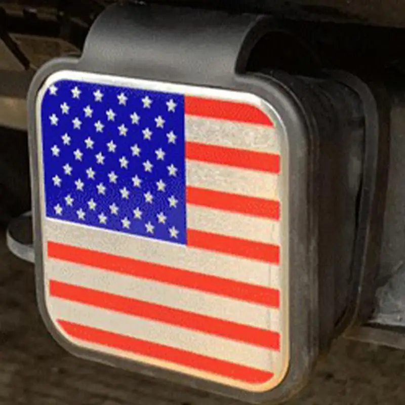 Rubber Trailer Hitch Receiver Cover 2-Inch American Flag Tow Receiver Trailers Tow Hooks Rustproof PVC car accessories