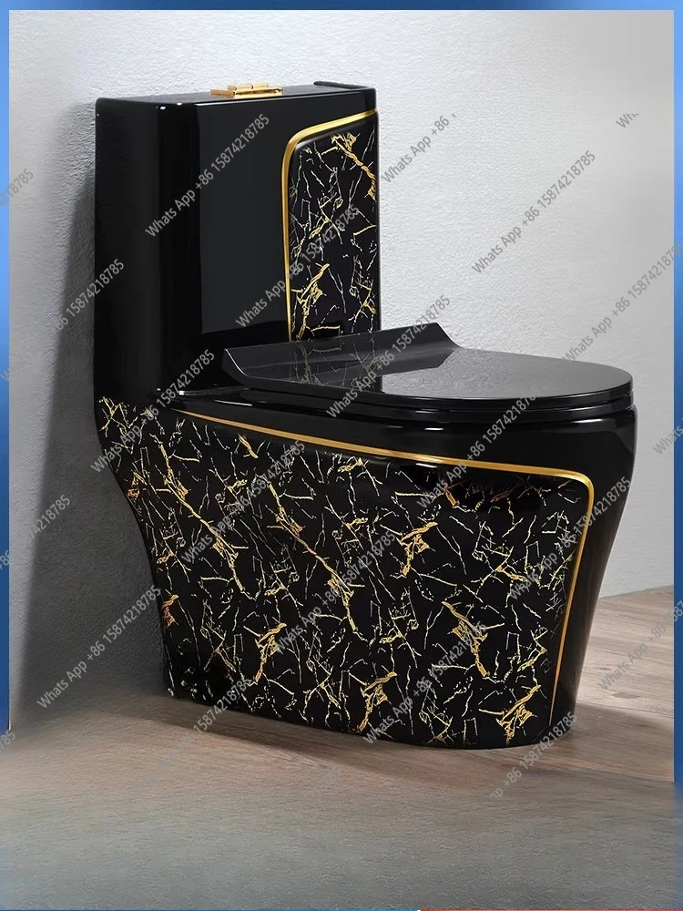 

Black toilet crack gold siphon type household pump seat toilet ceramic deodorant creative super swirl type