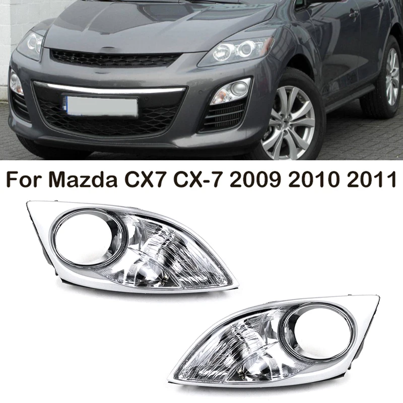 

For Mazda CX7 CX-7 2009 2010 2011 Car Front Bumper Fog Light Cover Fog Lamp Grilles Turn Signal Light Front Foglamp Frame Cover