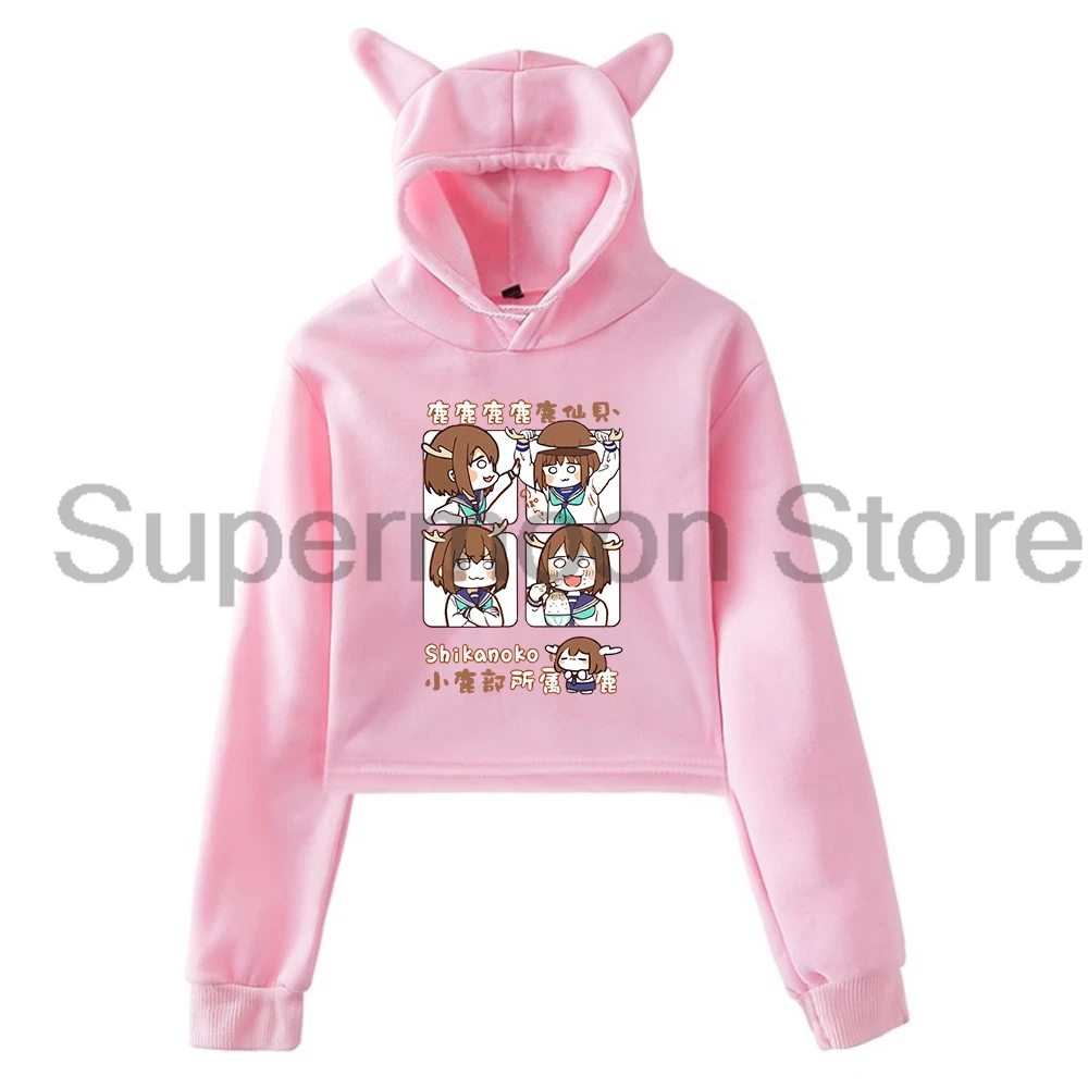 

Аниме «Мой друг оленя» Nokotan Noko Shikanoko Толстовка с кошачьими ушками Толстовки с капюшоном Укороченный топ с длинными рукавами Женская одежда