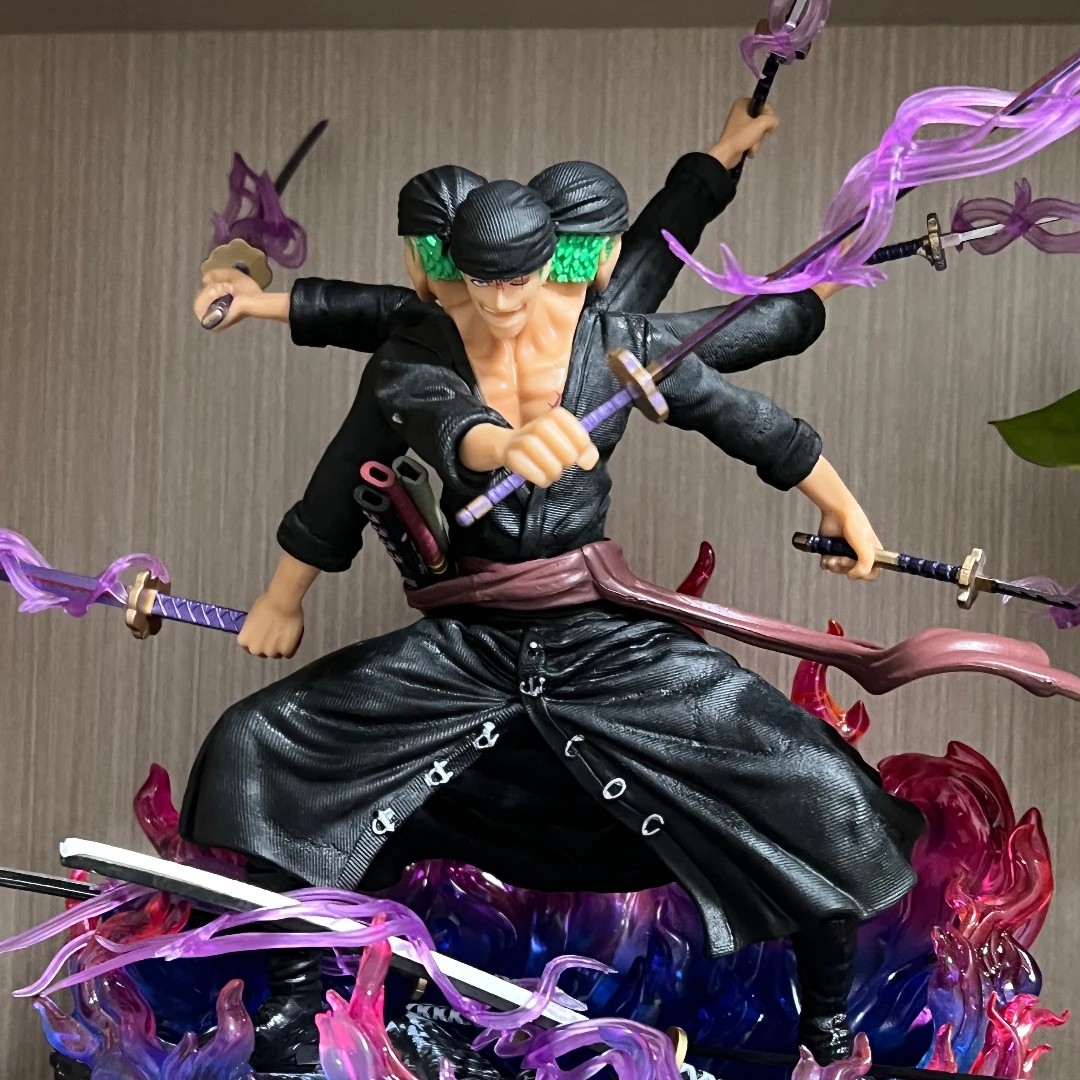 40cm One Piece Zoro Anime Figure Wano Onigashima 9 Swords Style Action Figurine Pvc Statue Model Collectible Decoration Toy Gift