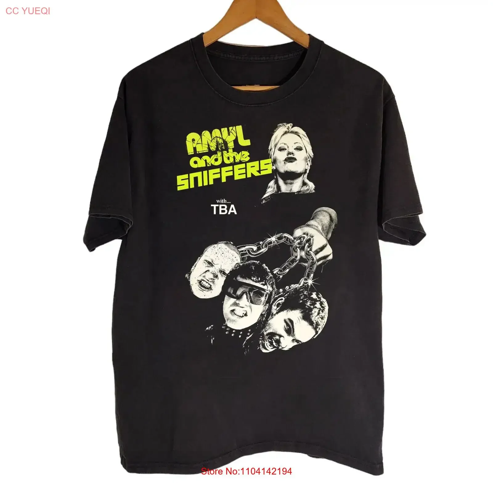 Amyl and the Sniffers Black Cotton S 5XL T Shirt HD373 vintage Washed homme Unisex Casual Slightly Top For Everyday Wear