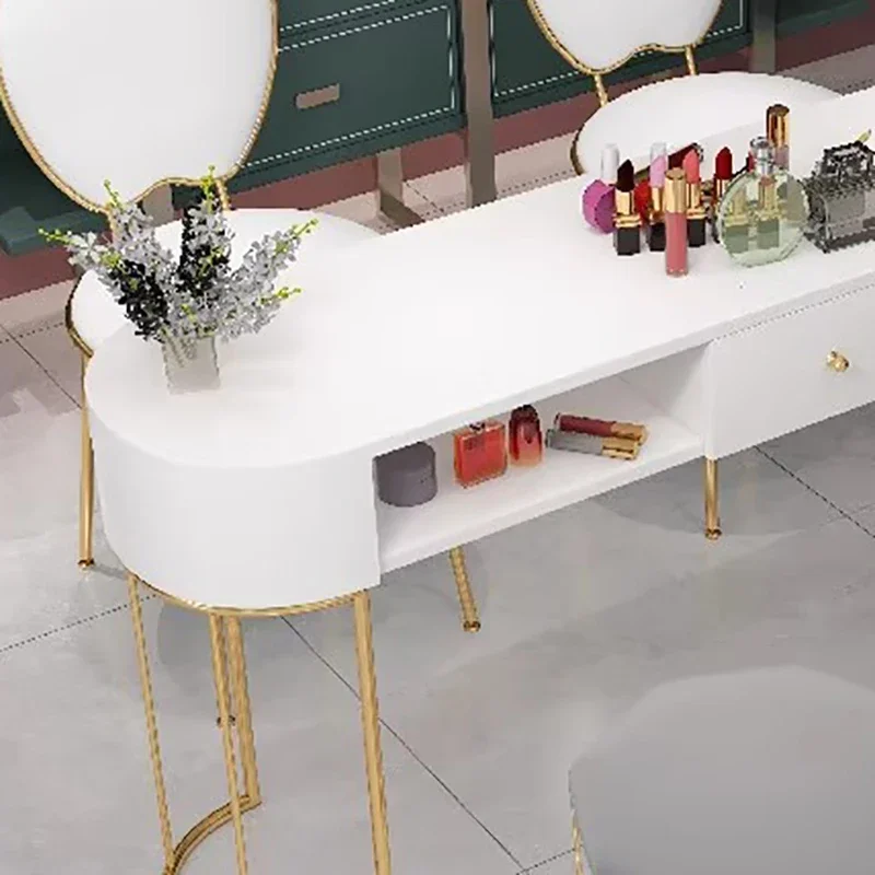 طاولة مع تخزين احترافية فاخرة وأظافر عصرية وحديثة ومكتب أظافر فرنسي أنيق وأثاث صالون Mancure