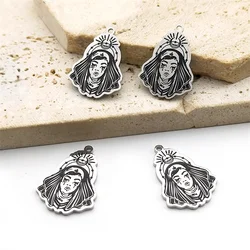 4PCS Witch Women Moon Charm Stainless Steel Pendants Handmade Decoration For DIY Jewelry Making Findings Halloween Gift