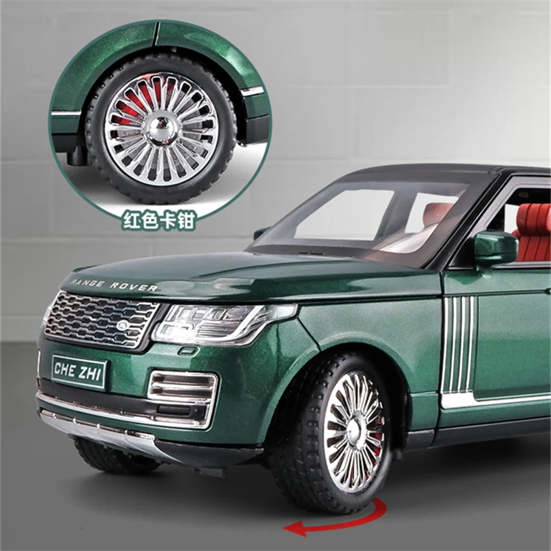 1:24 Range Rover Sports SUV Alloy Car Model Diecast & Toy Off-road Vehicles Metal Car Model Simulation Sound and Light Kids Gift