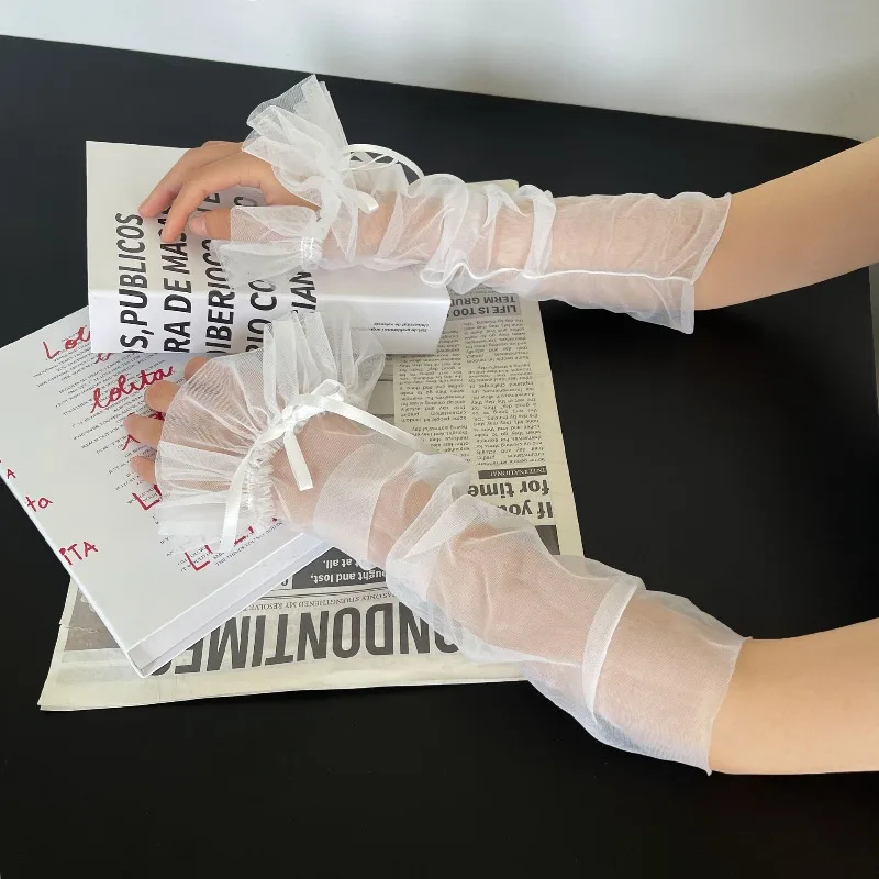 

Новые тонкие прозрачные кружевные перчатки из сетки для свадебных фотосессий, длинные перчатки для девушек в стиле Лолита JK.