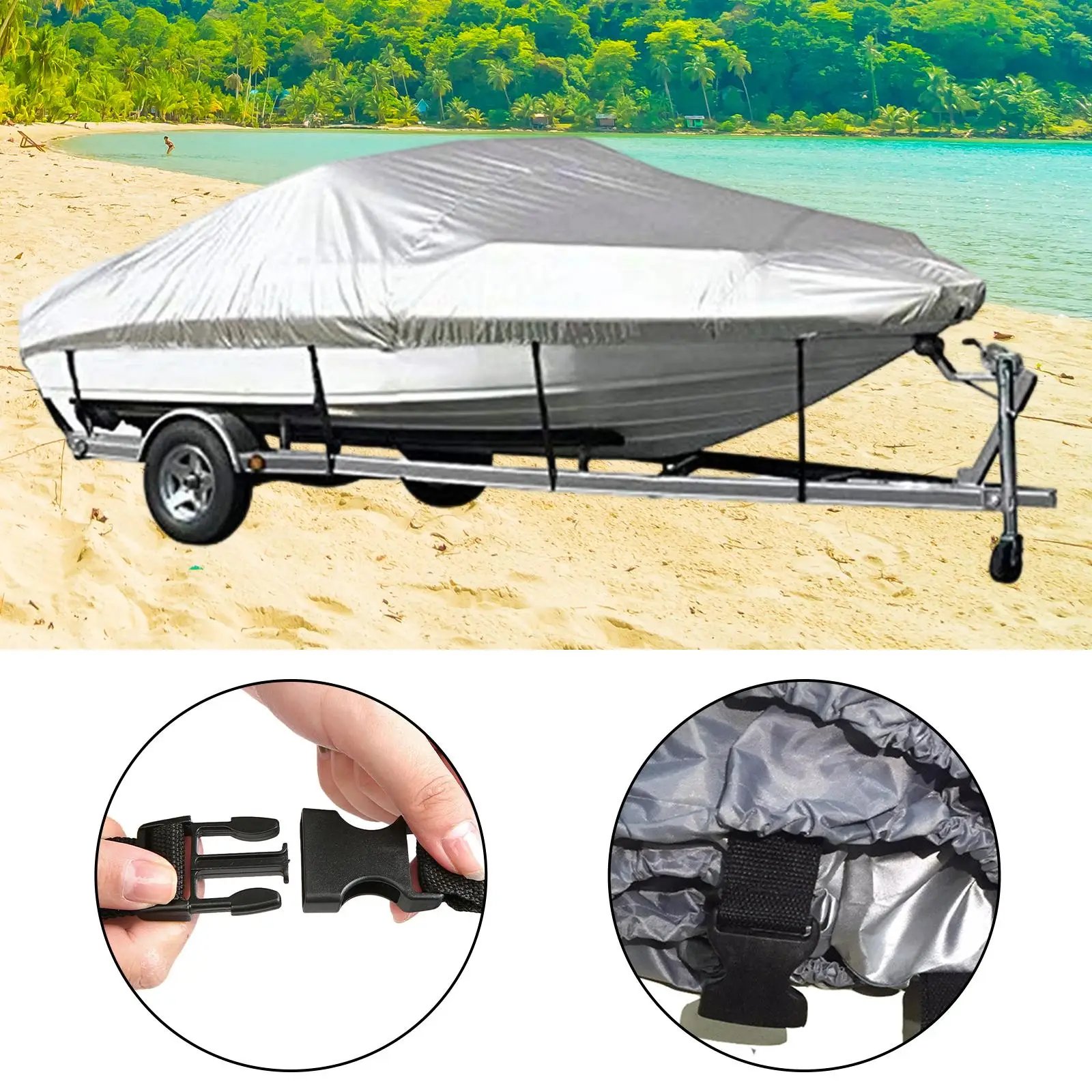 

Sailing Boat Cover Waterproof Marine Oxford Fabric Durable Easy Fit Open Boat Accessory for Yacht Protection