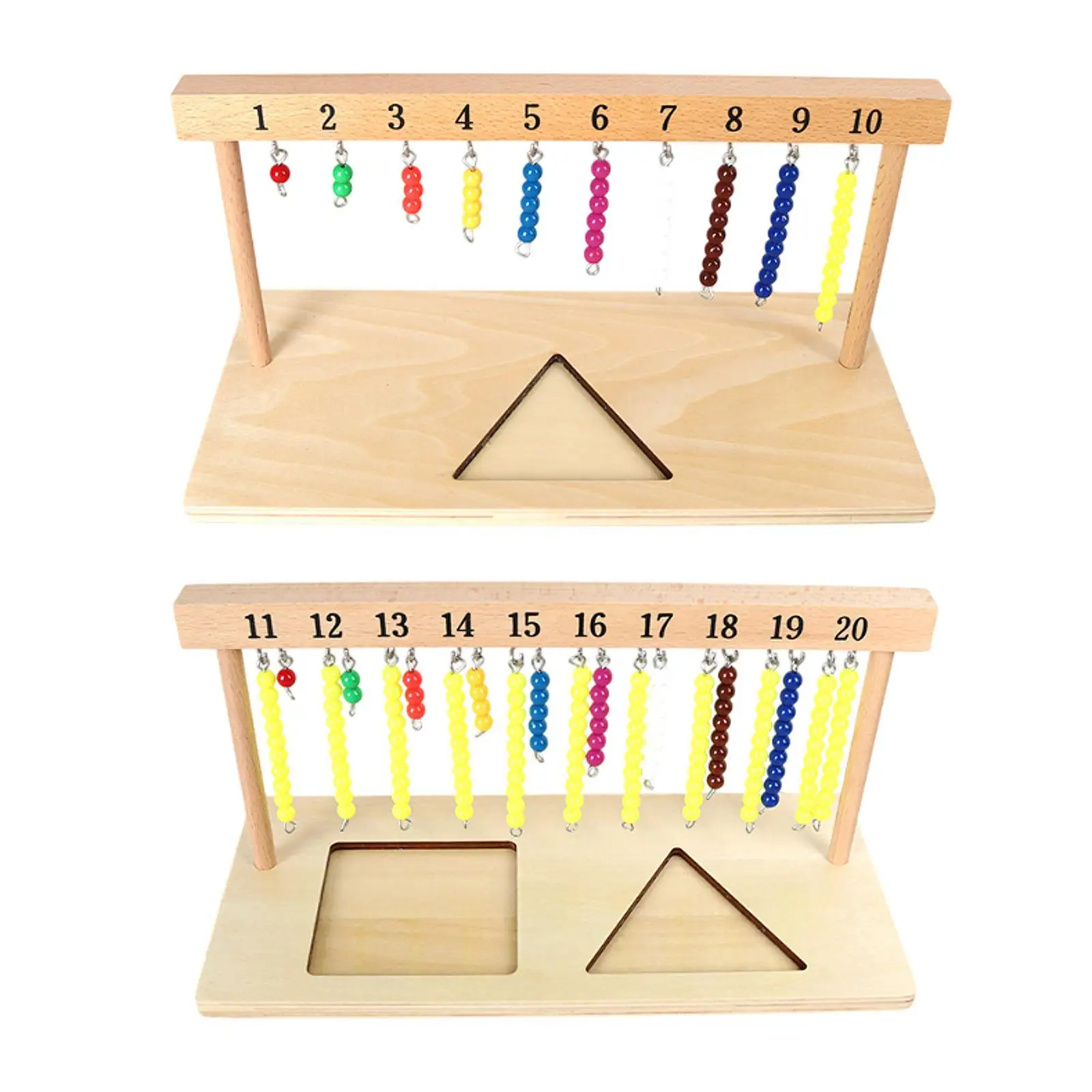 Montessori-hanger voor kleur kralentrap, voorschools leren, met kralen wiskundespeelgoed