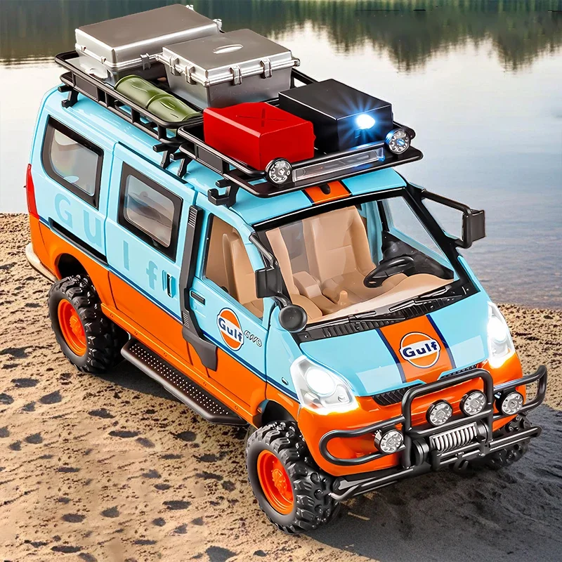 1:24 WuLing VAN Fuoristrada In Lega di Auto Muscolare Modello Suono e Luce Tirare Indietro Giocattolo Per Bambini Da Collezione Regalo Di Compleanno