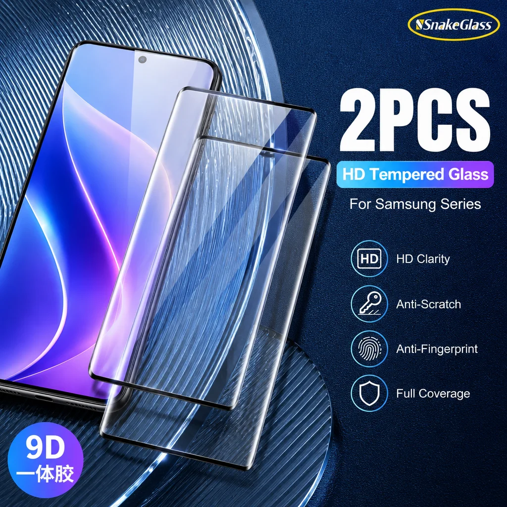 2PCS Screen Protector For Samsung Galaxy S26 Ultra S26+ S25 Edge S24 Ultra S23 Ultra S22+ S21 S20 Note 10 Tempered Glass Film