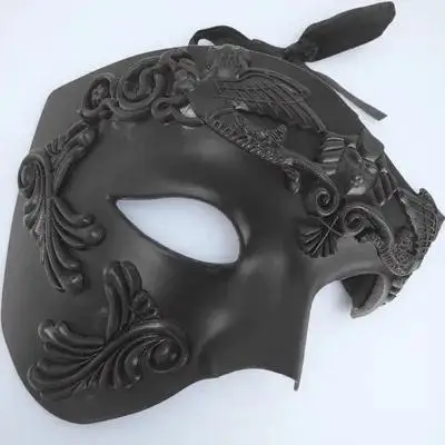 

Roman Soldier Masquerade Mask for Men Exquisite Craftsmanship Lightweight Comfortable Vintage Style Party Halloween Cosplay Ball