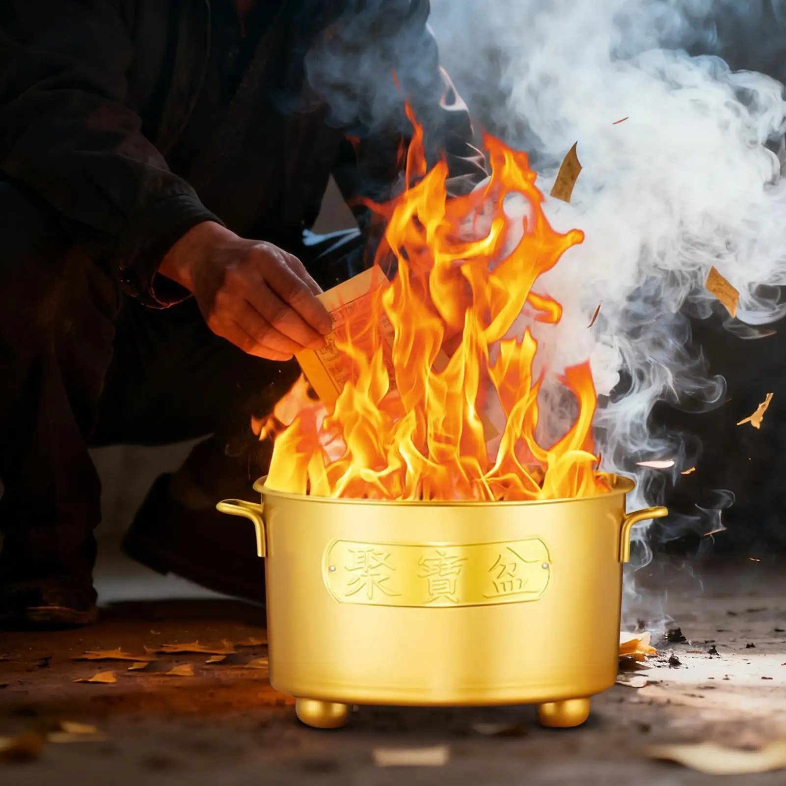 

Burn Barrels For Outside Heat-Resistant Incinerator With Handle Paper Burning Barrel Cage With Lid For Wood Garbage Garden