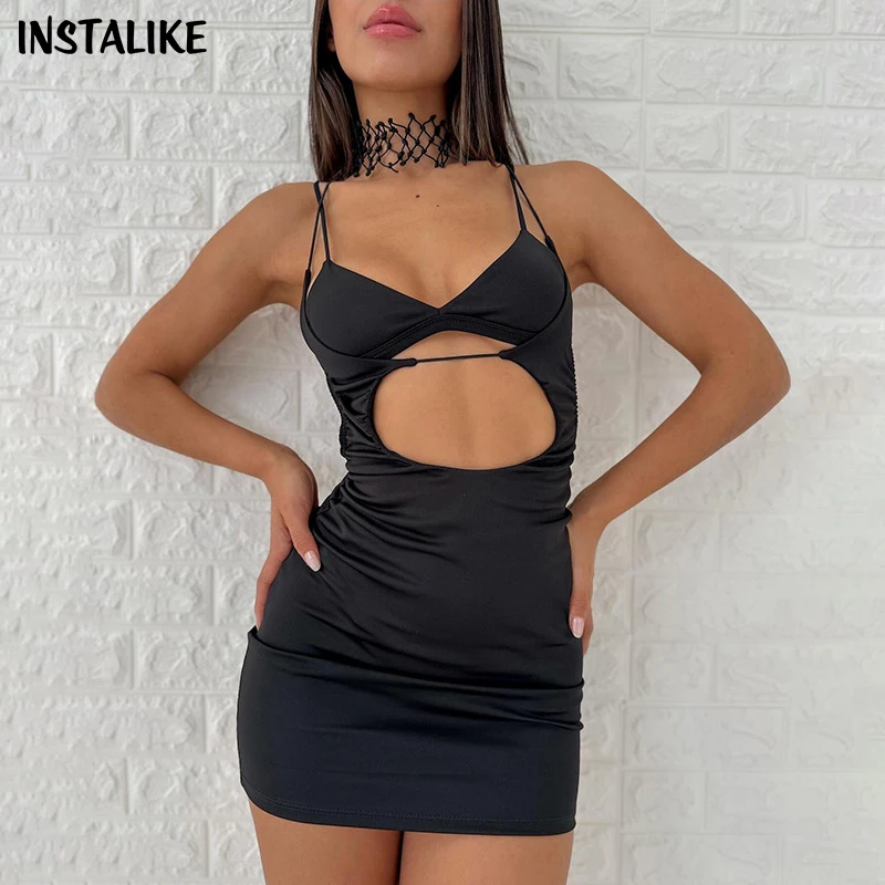 

Сексуальное облегающее платье InstaLike-Backless с вырезом для женщин, выемка, мини-платье, вечернее платье, вечеринка, роскошь, лето