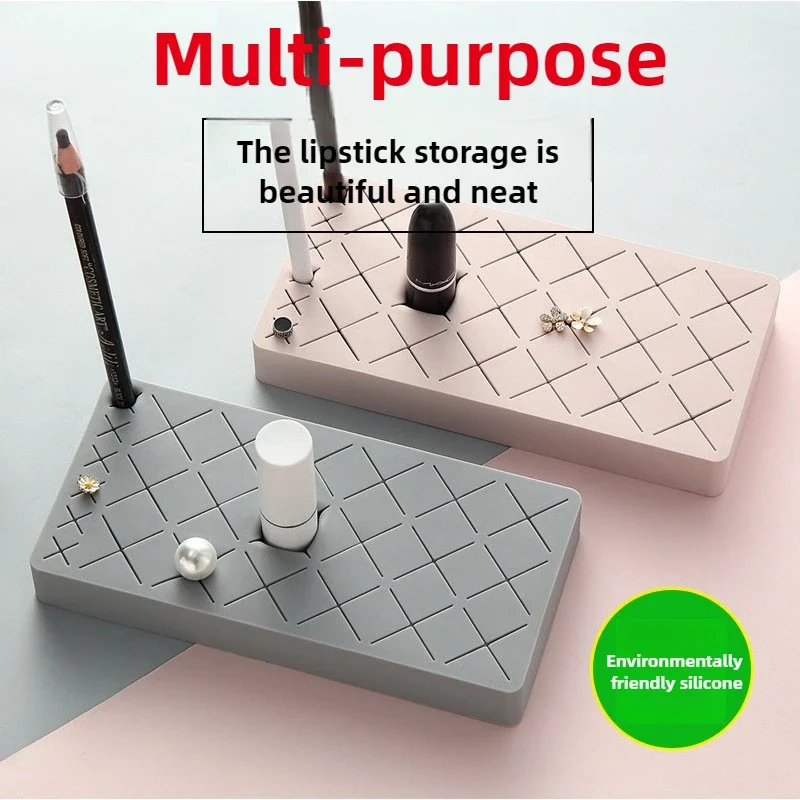 Multi-functional Silicone Lipstick Organizer Display Stand  for Lip Gloss and Makeup Items
