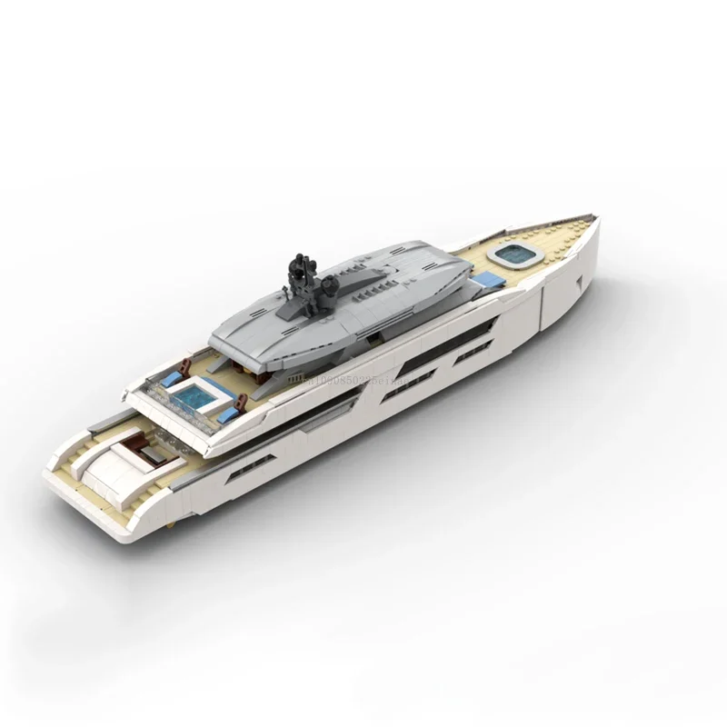 Moc 2977 قطعة ميدي مقياس يخت اللبنات سفينة حربية نموذج الطوب التقني مجموعة الجمعية الإبداعية الاطفال لغز نموذج Xma الحاضر