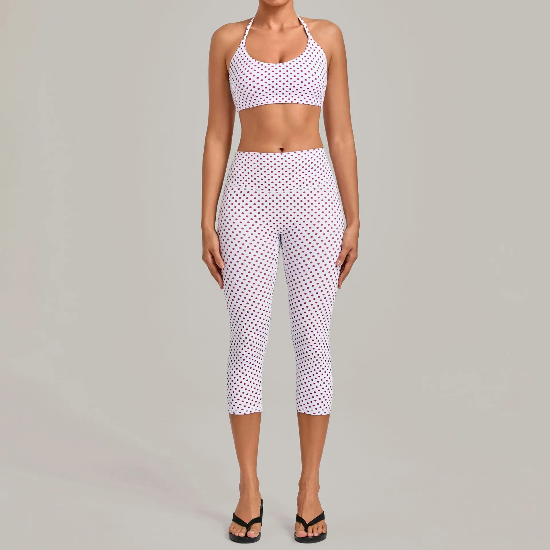 2PCS Yoga Set Women Tracksuit Sport Bra Capri Pants Suit Workout Sets Gym Clothes Nude Feeling Push Up Fitness Running Sportwear
