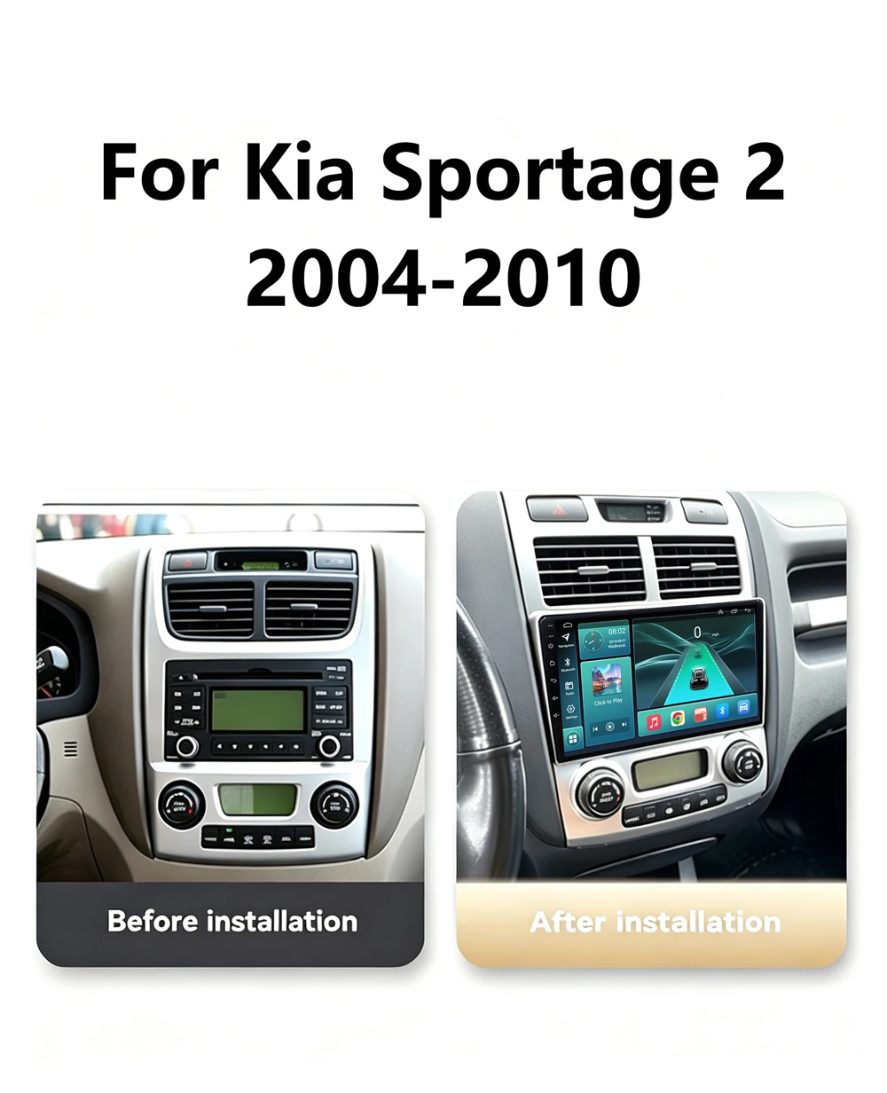 Cortex-A76 Octa-Core Android 16 For Kia Sportage 2 2004 2005 2006 2007-2010 Car Radio GPS Multimedia Player Auto Radio Wifi DVD