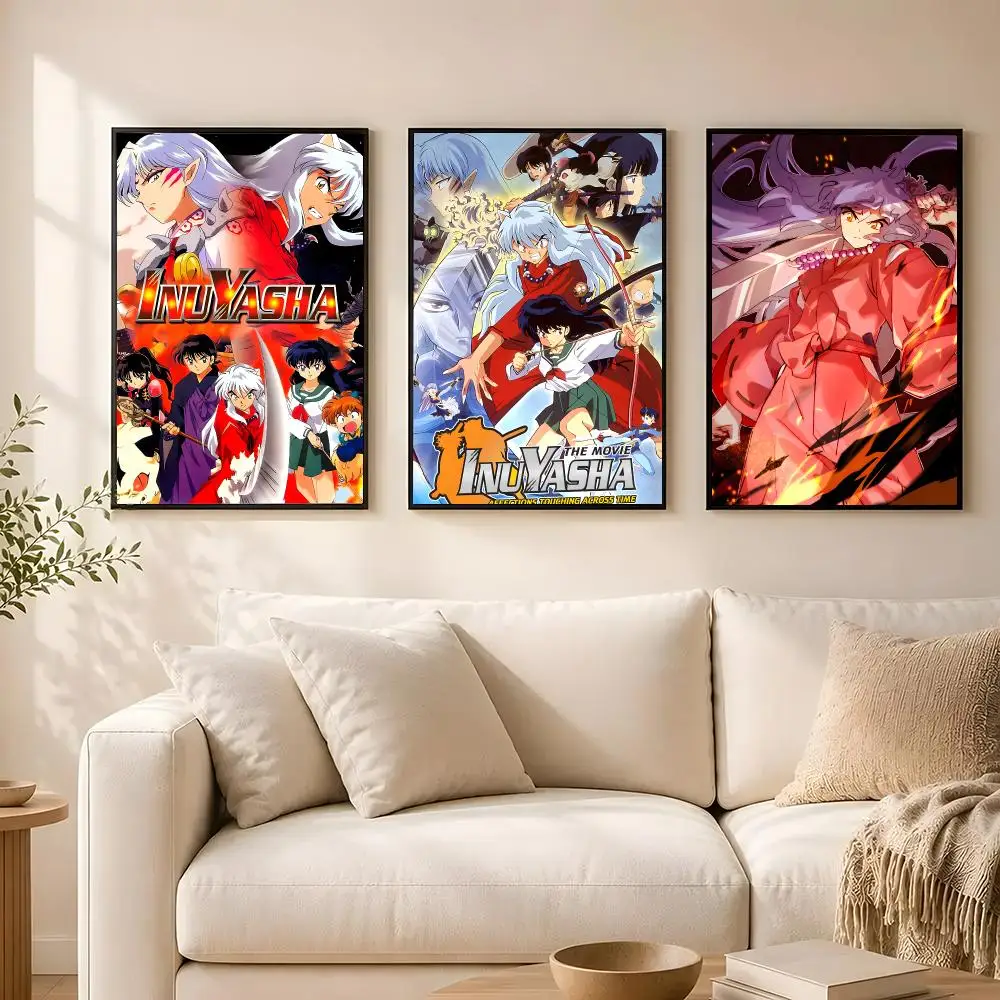 Anime Inuyasha Poster poster Self-adhesive wall stickers, suitable for room decoration, high-quality printing.