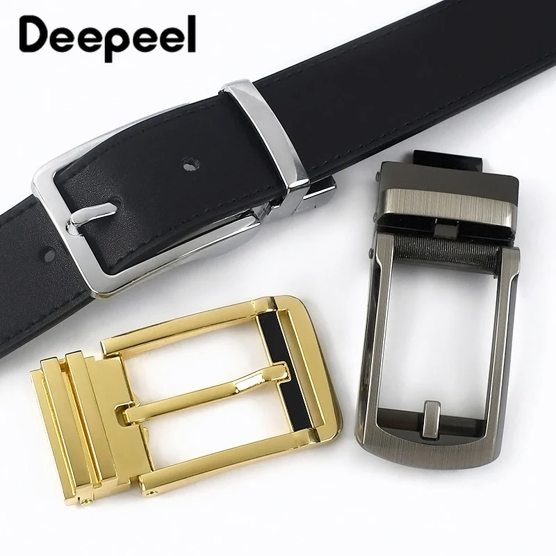 1Pc Deepeel Men Automatic Belt Buckles Zinc Alloy Metal Pin Buckle Belts Head for 33-34mm Leather Craft Hardware Accessories