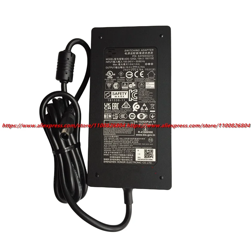 Genuine ADS-120QL-19A-3 190110E 19V 5.79A Switching AC DC Adapter Charger 110W For LG Projector BFP100-27 34UC98 34UM67 PF1500G