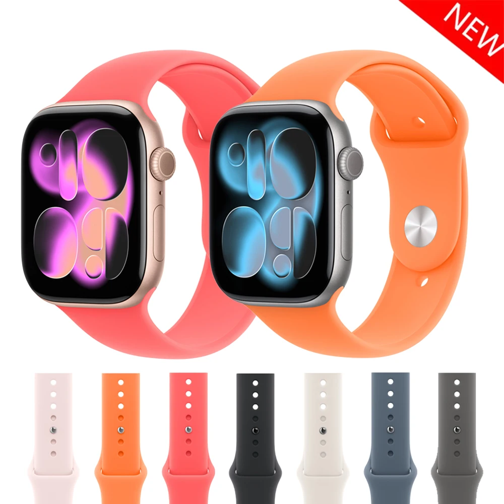 Sport-Silikonarmband für Apple Watch Armbänder 44mm 45mm 46mm 42mm 41mm 40mm 49mm Armband iWatch Series 11 SE3 10 9 8 7 6 Ultra 3 2