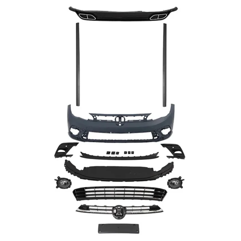 

Автомобильные аксессуары K-SEEK, комплект кузова переднего и заднего бампера в сборе для VW Polo R Line 2022.